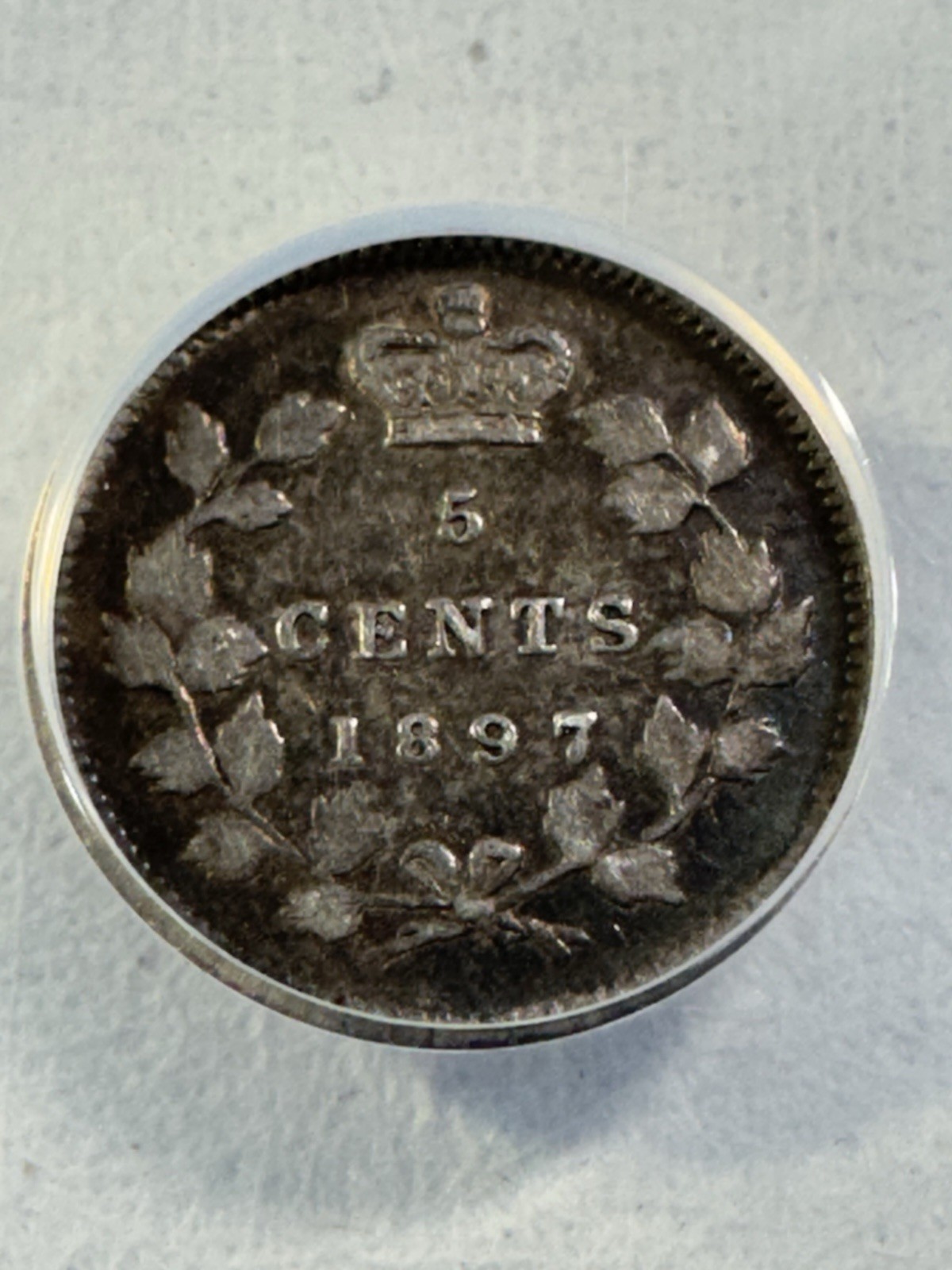 1897 Canada 5 Cents Small Silver Coin Graded VF 20 by ANACS