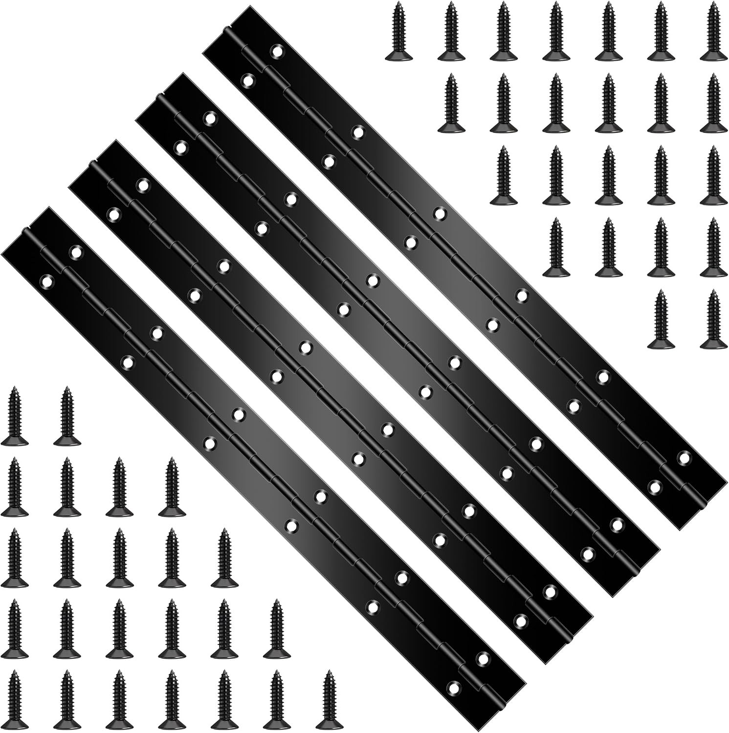 4 PCS 12 Inch Black Heavy Duty Stainless Steel Piano Hinge Continuous for Cabine