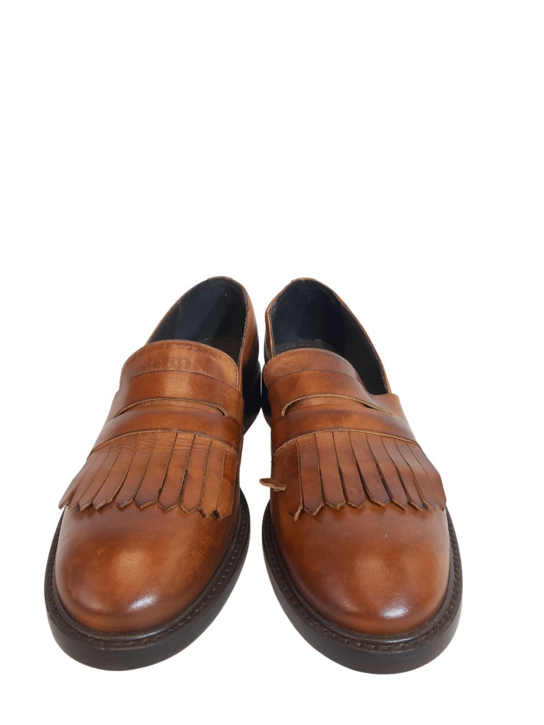 Studio Chofakian Brown Fringed Loafers - UK4