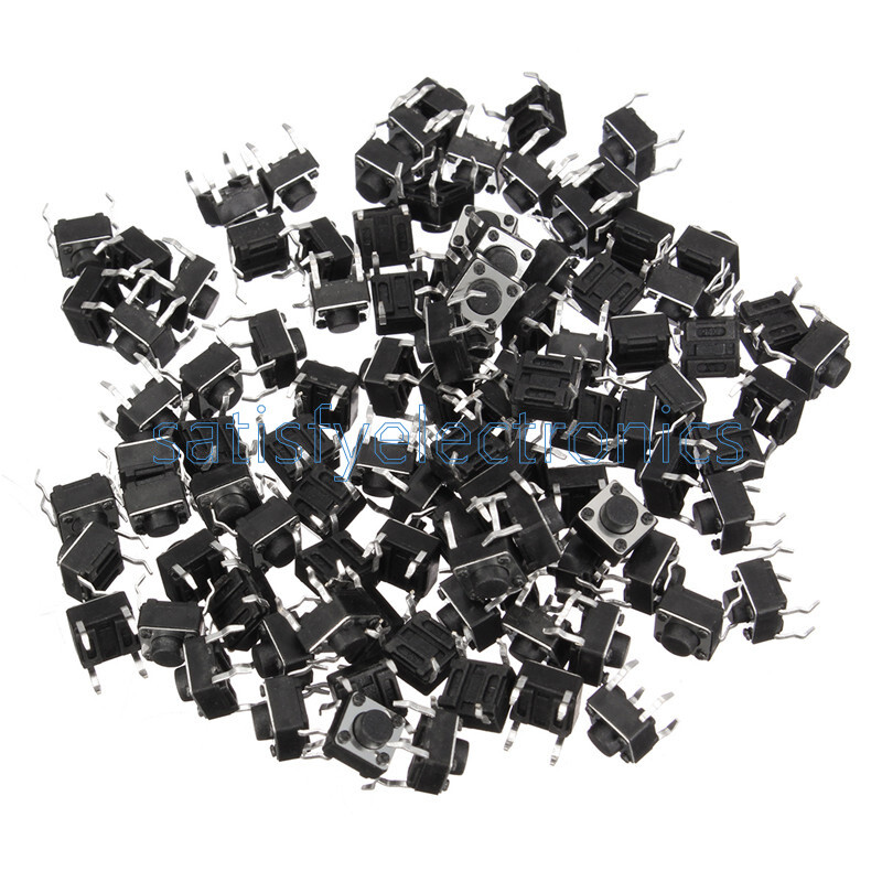 50PCS 6x6x5mm DIP Through-Hole 4pin Tactile Push Button Switch Momentary