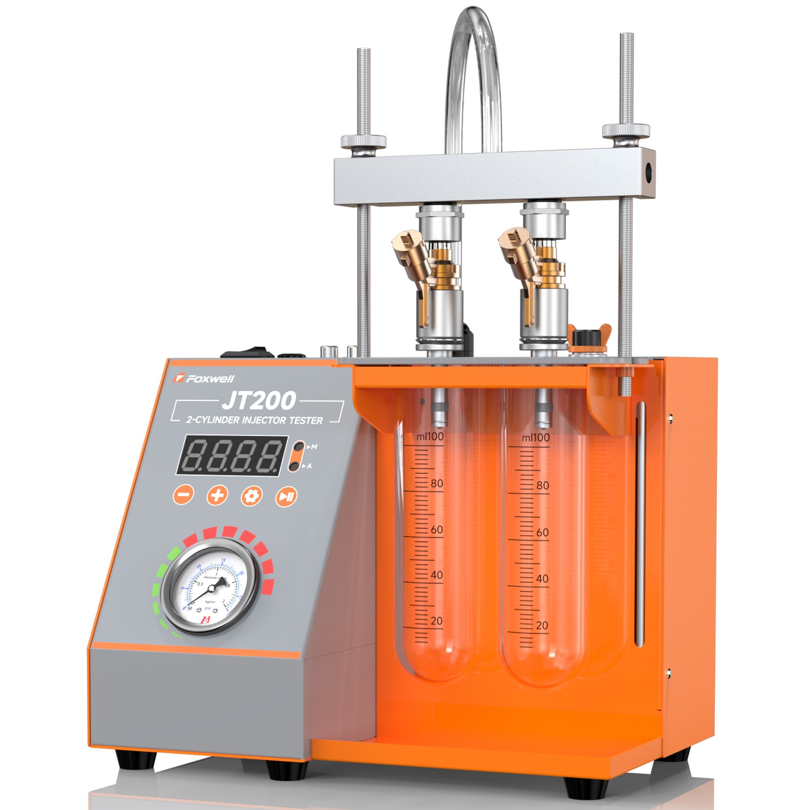 FOXWELL JT200 12V 2-Cyclinder Fuel Injector Cleaner Tester Cleaning Machine Tool