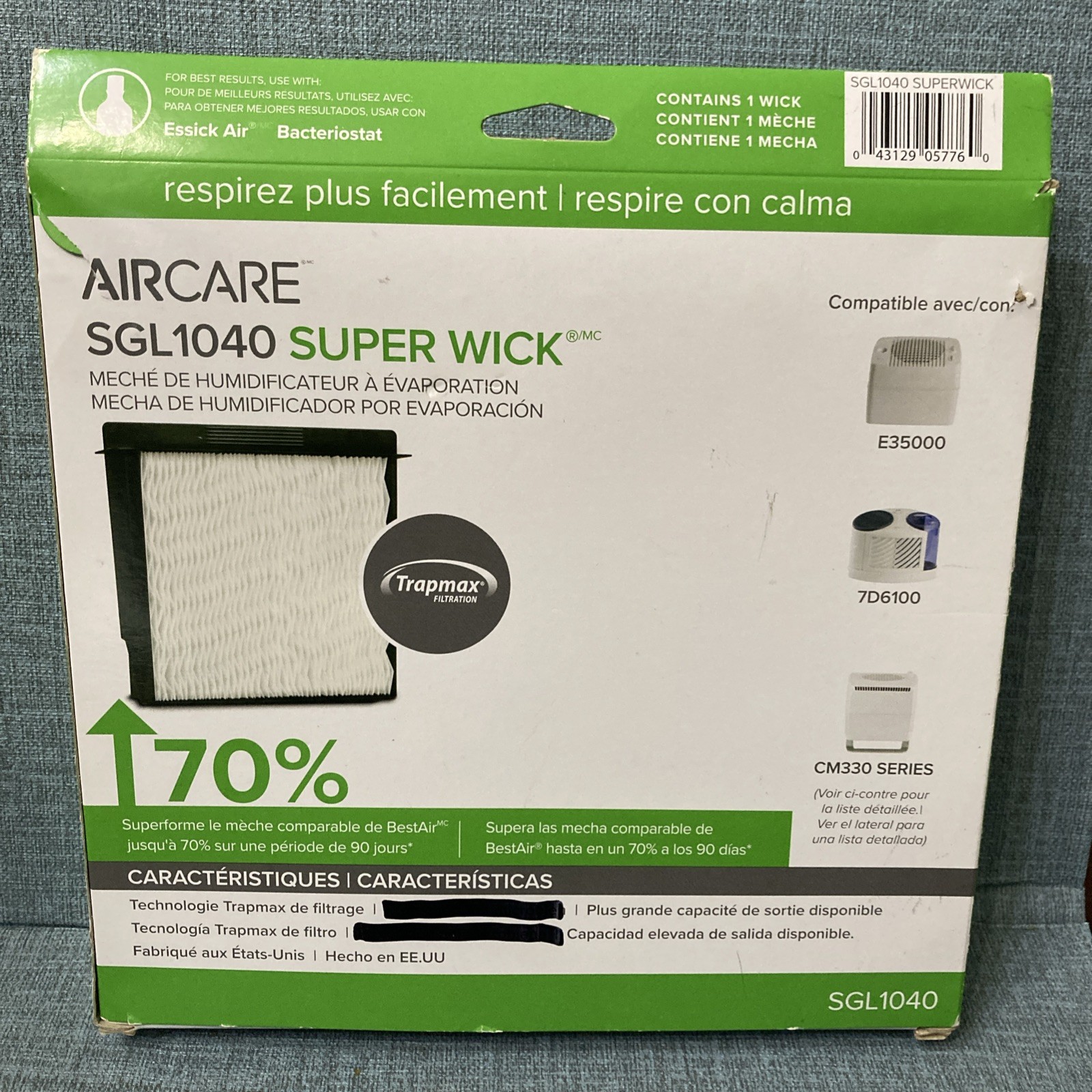AIRCARE SGL1040 Super Wick Evaporative Humidifier Wick E35000 7D6100 Open box