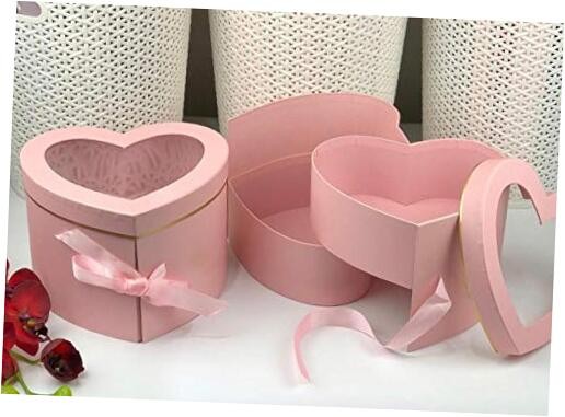 Premium Quality Heart Shaped Flower Box, Gift Boxes for Luxury Flower and Pink
