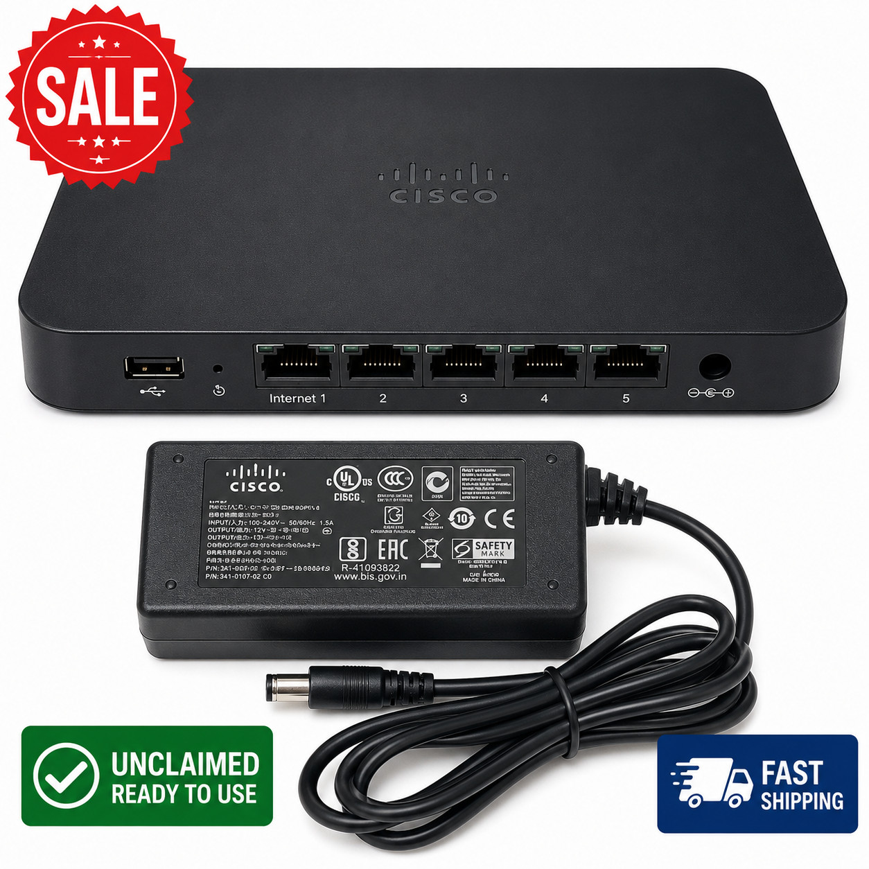 New Cisco Meraki Z3 Firewall/VPN Gateway - Z3-HW, Wi-Fi and Ethernet Ports