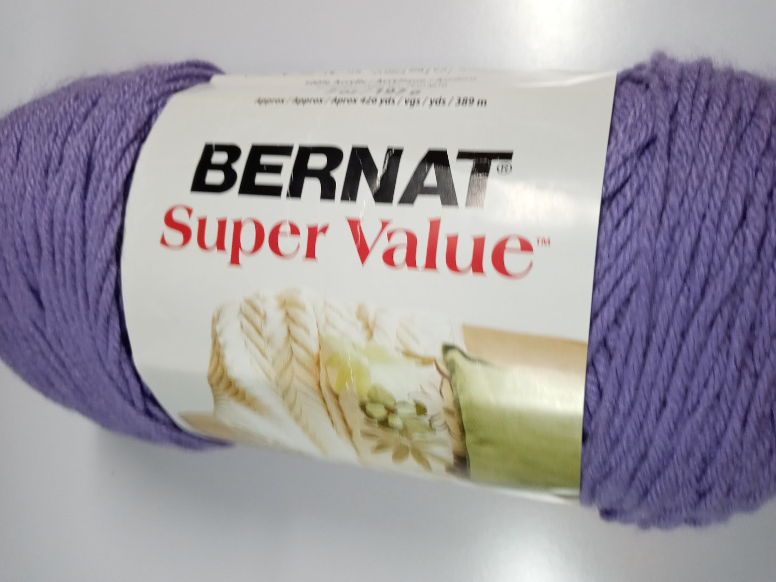 Bernat Super Value Yarn -Lavender-426 Yards-100% Acrylic-NEW