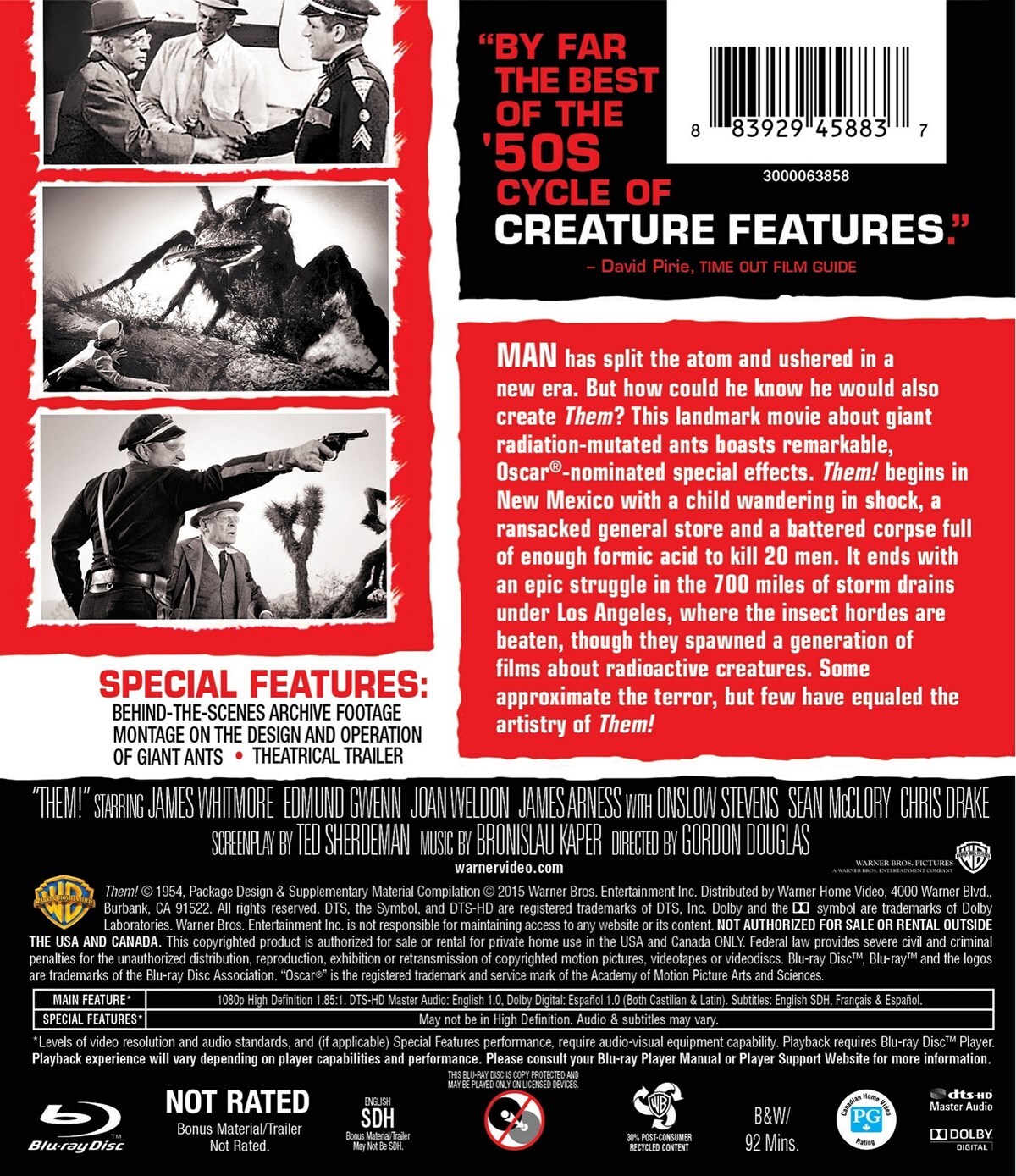 Them! Blu-ray Edmund Gwenn NEW