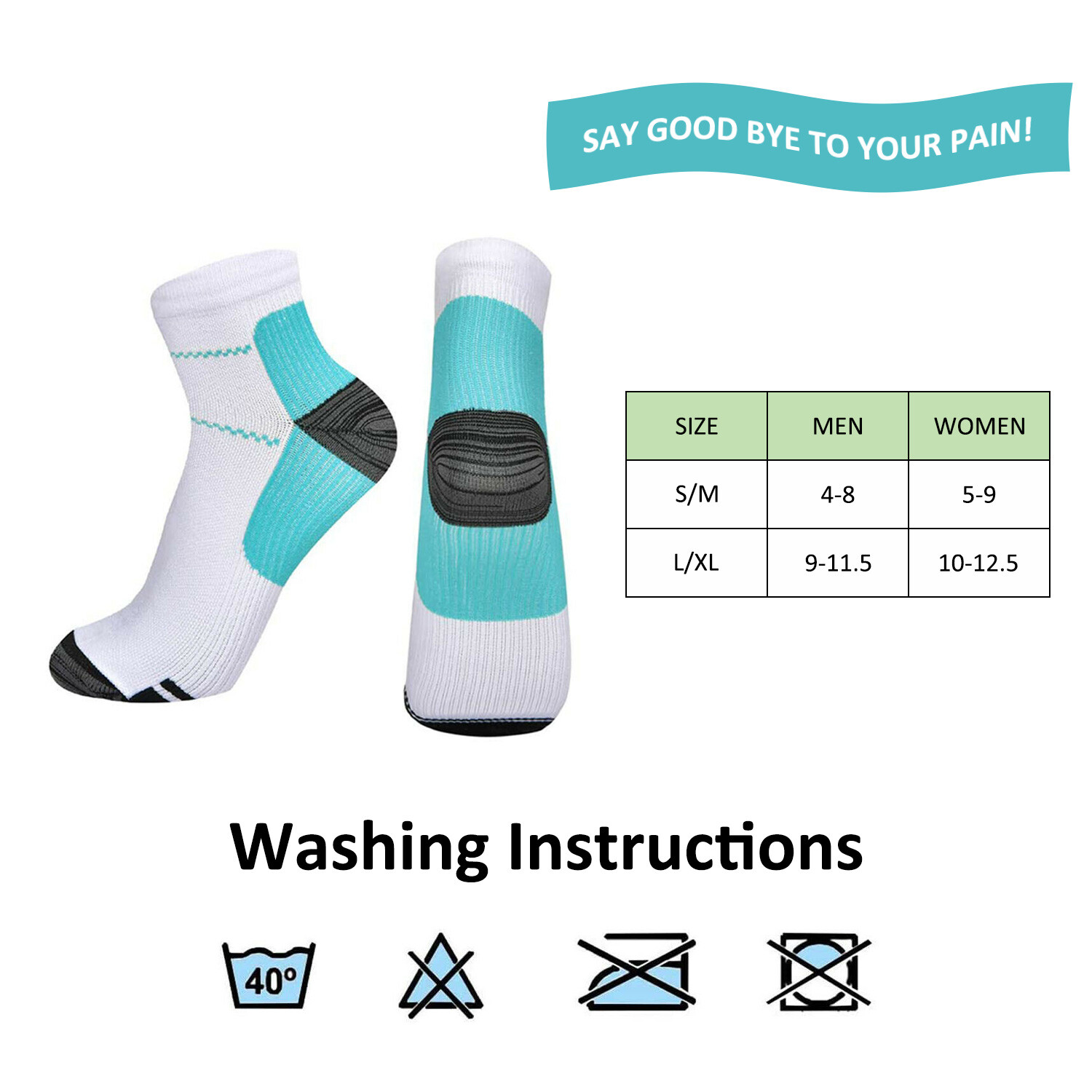 Compression Socks for Plantar Fasciitis-Ankle Support & Foot Pain Relief Sleeves