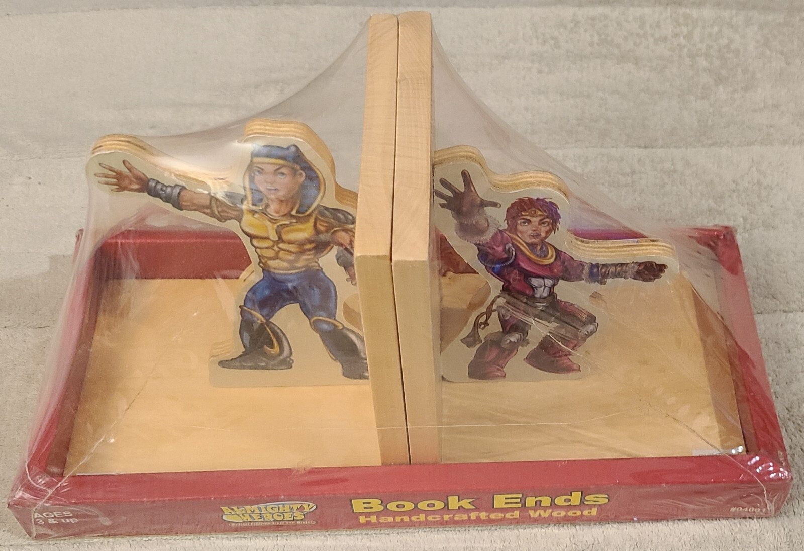 Almighty Heroes Action Figures From The Bible Wooden Book Ends By Family Values