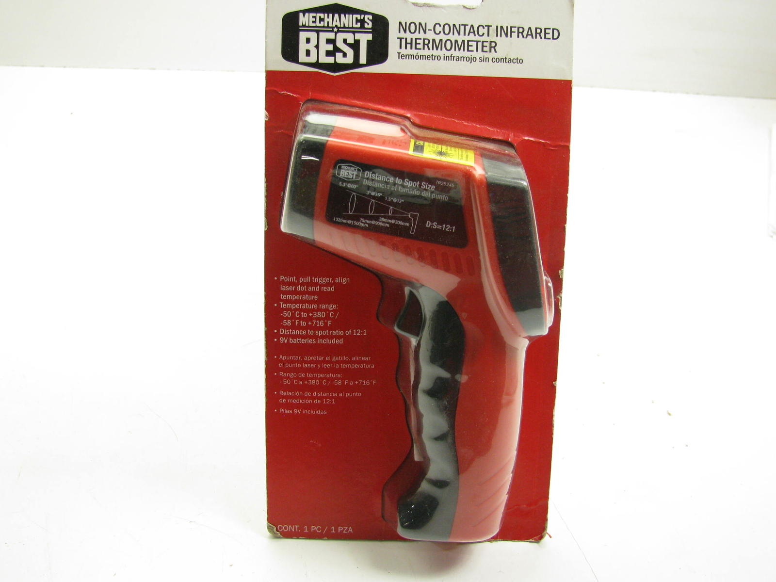 Non-Contact Infrared Laser Thermometer Gun, Digital -58° To 716° Temperature