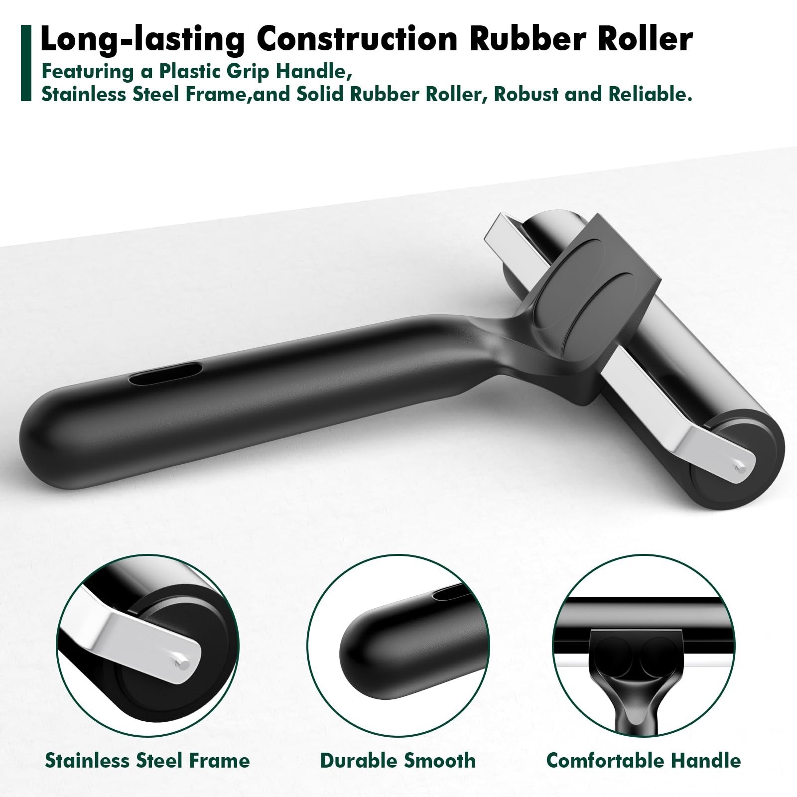 4 Inch Rubber Roller Brayer Rollers for Crafting, Hard Rubber Rollers for Pri...