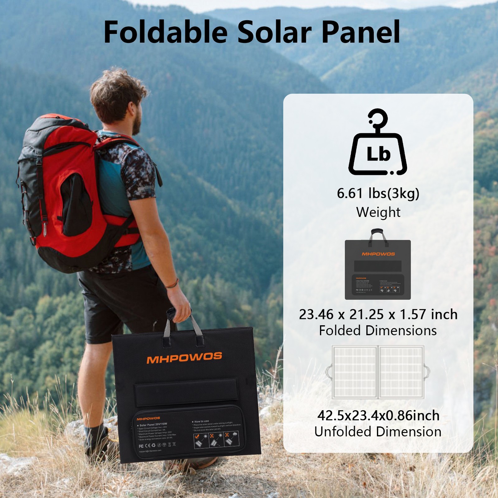 110W 220W Foldable Solar Panel for Jackery EcoFlow with XT60 DC7909 DC8020 Cable