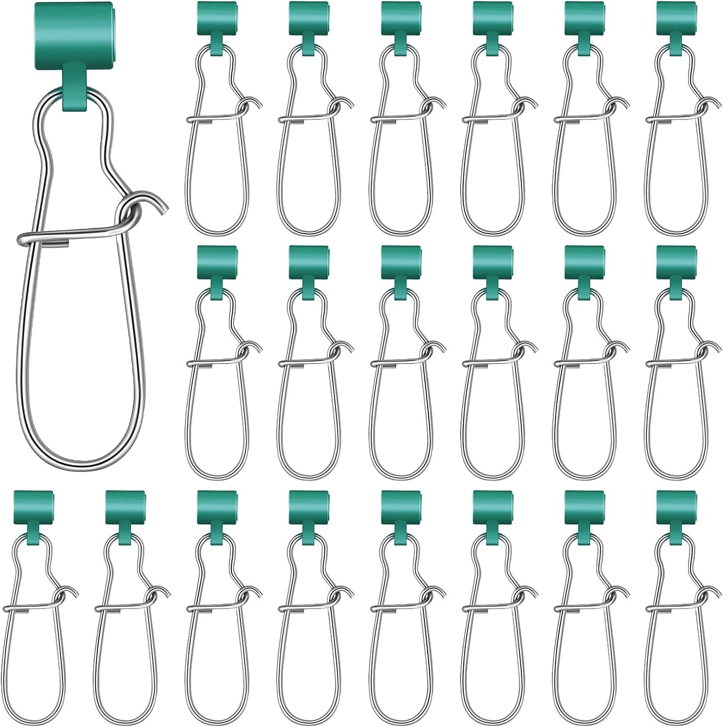 50 PCS Green Fising Line Sinker Sliders With Duolock Snaps For Fishing Tackle
