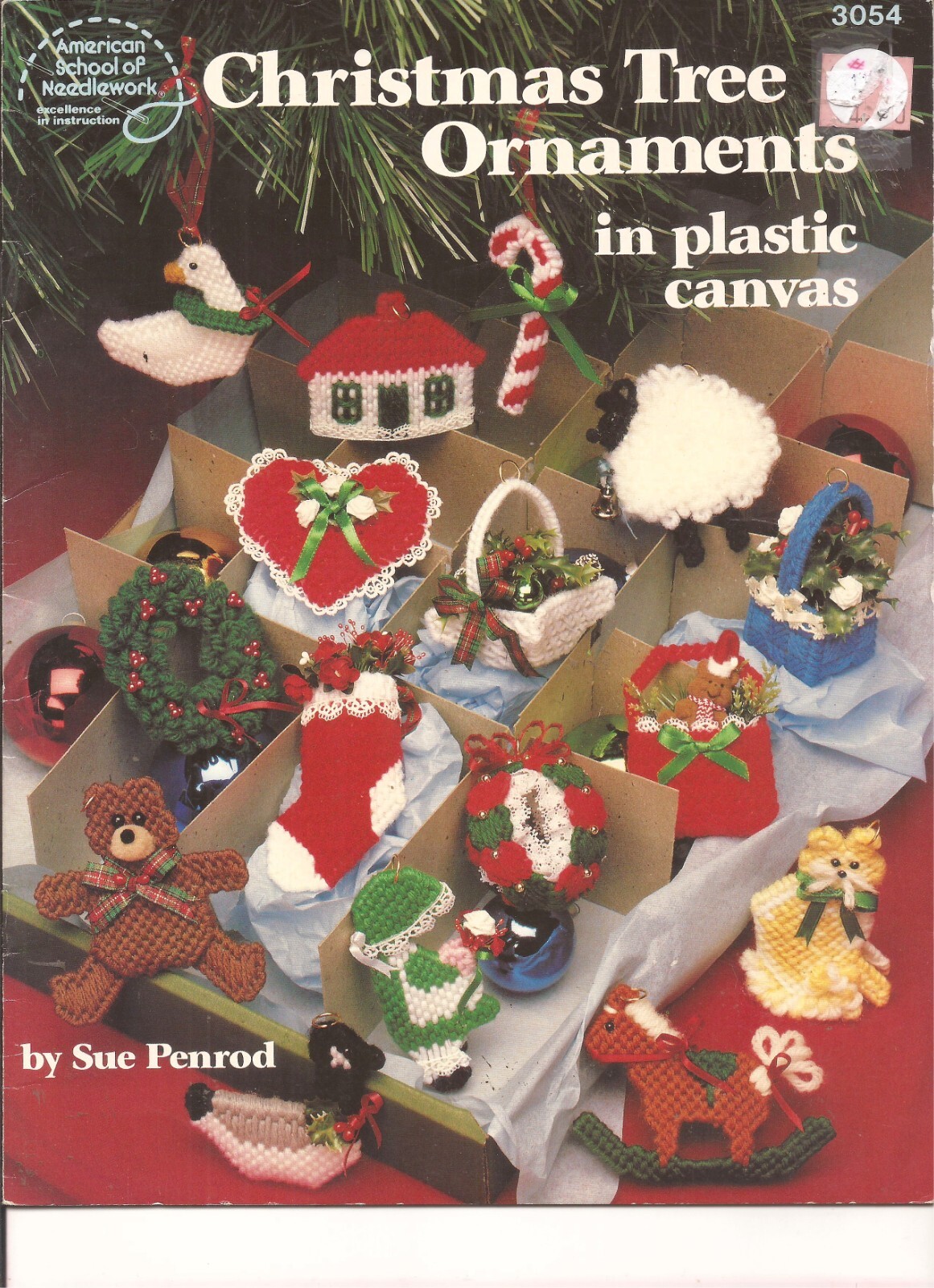 Christmas Tree Ornaments in Plastic Canvas,American School of Needlework 1988