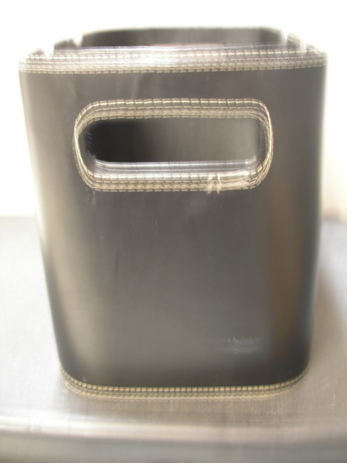 BLACK VINYL TOTE