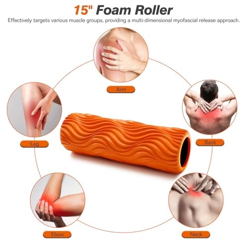 5 in 1 Foam Roller Set - Trigger Point Foam Back Roller, Muscle Roller Orange