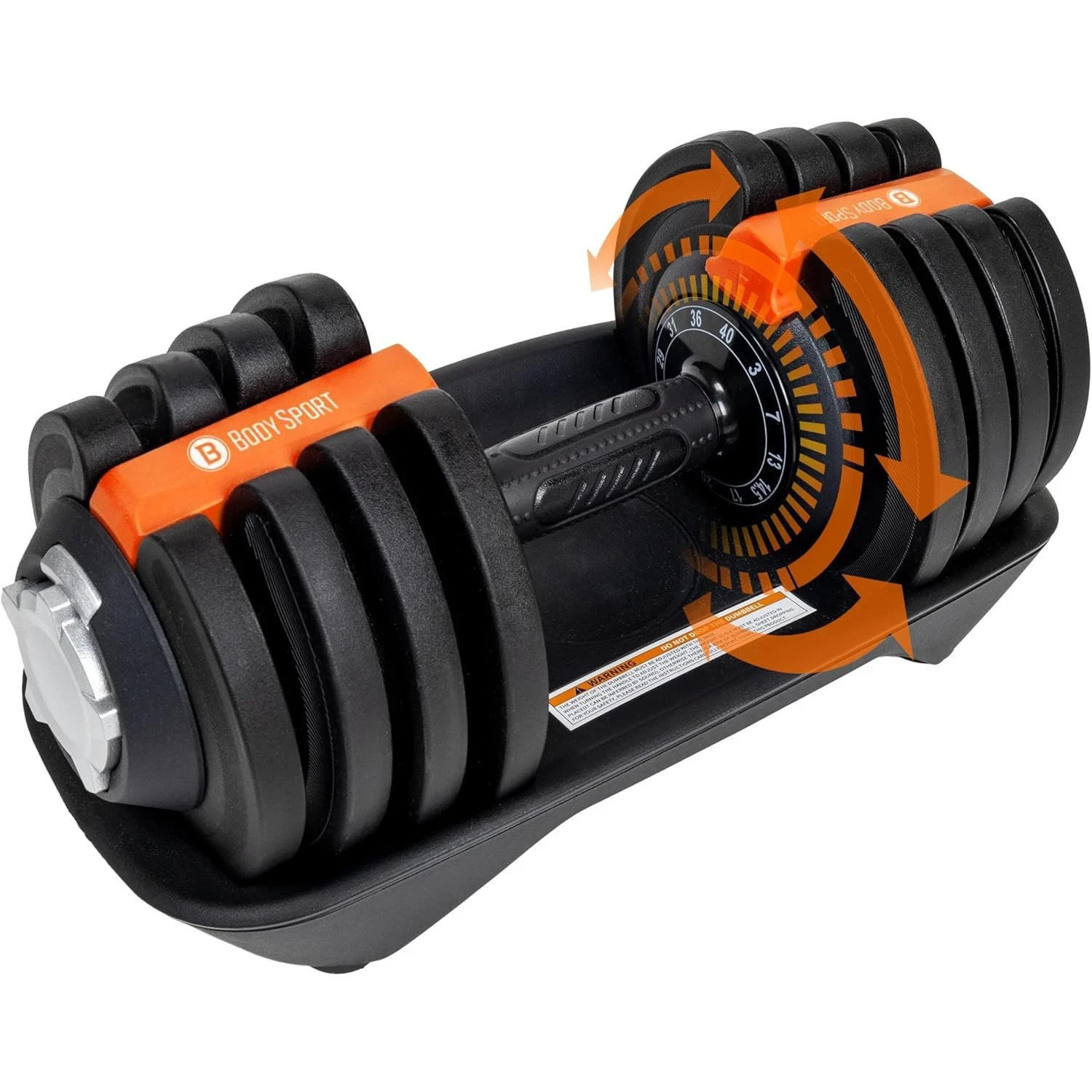 Body Sport Adjustable Dumbbell — 3 to 40 Lbs., 12 Weight Settings, Locking