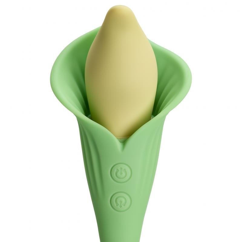 Cloud 9 Spathe Lily Dual Motor Vibrator Bendable Green Rechargeable