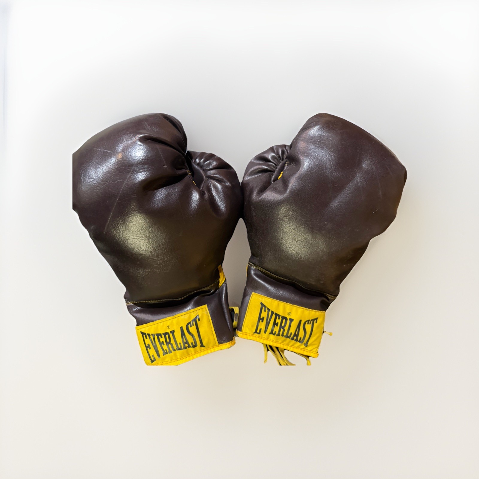 Vintage Everlast 14oz Leather Boxing Golden Gloves Burgundy Maroon - Rare