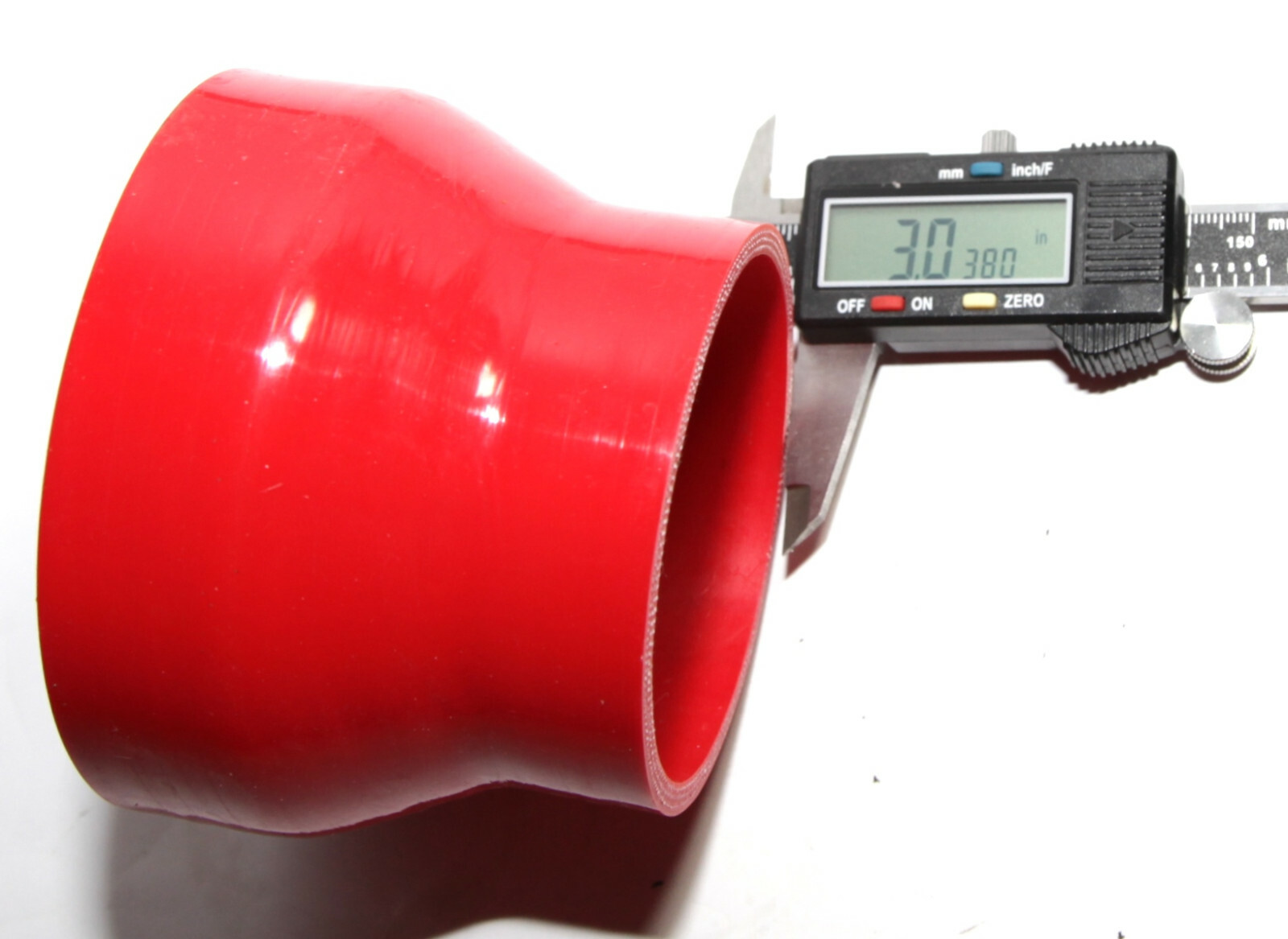 Universal RED 4PLY 1x Straight 3.0"-4.0"ID Silicone+ 2xStainles Steel T-clamp