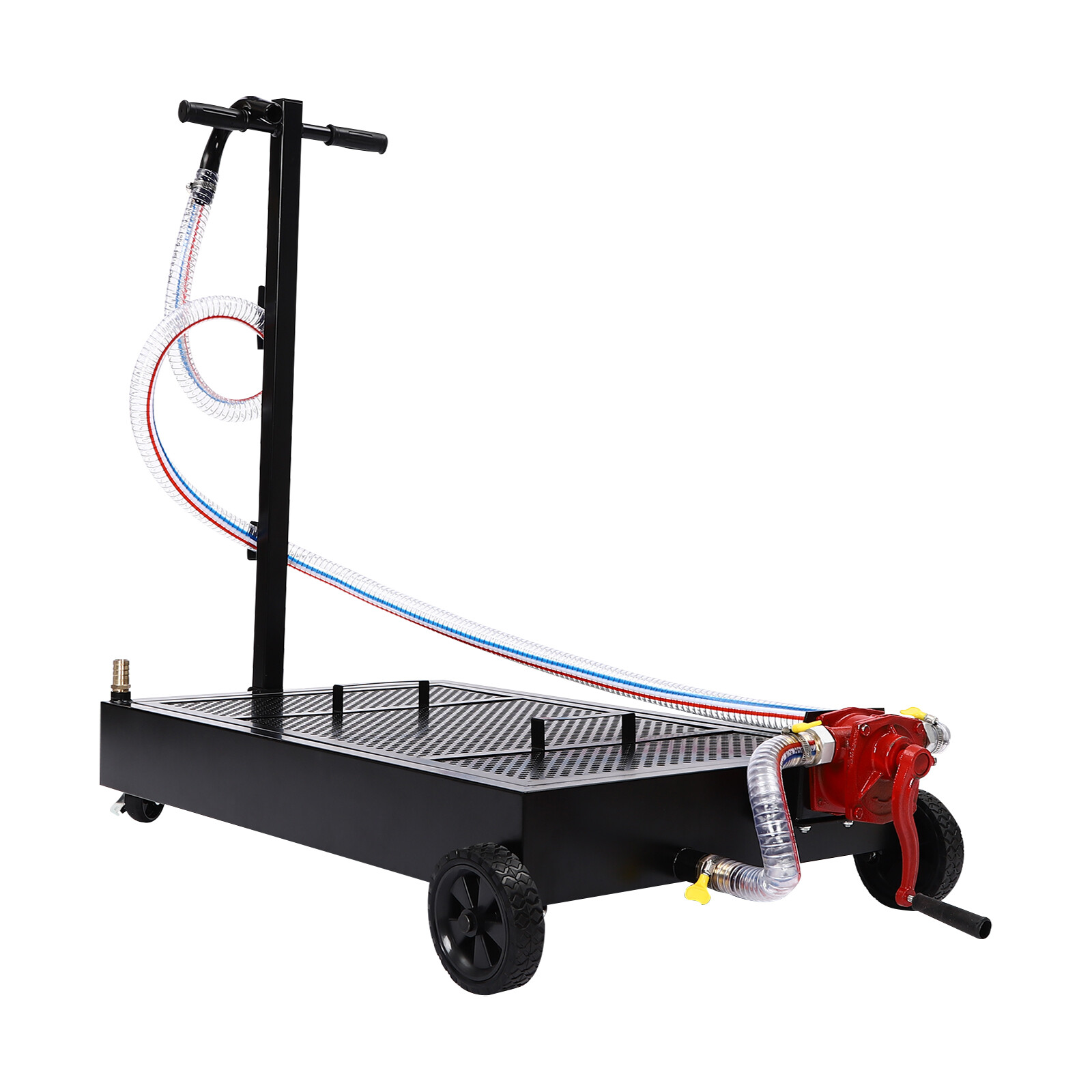 Oil Drain Pan 15 Gallon Oil Drain Tank Oil Change Pan with Manual Rotary Pump