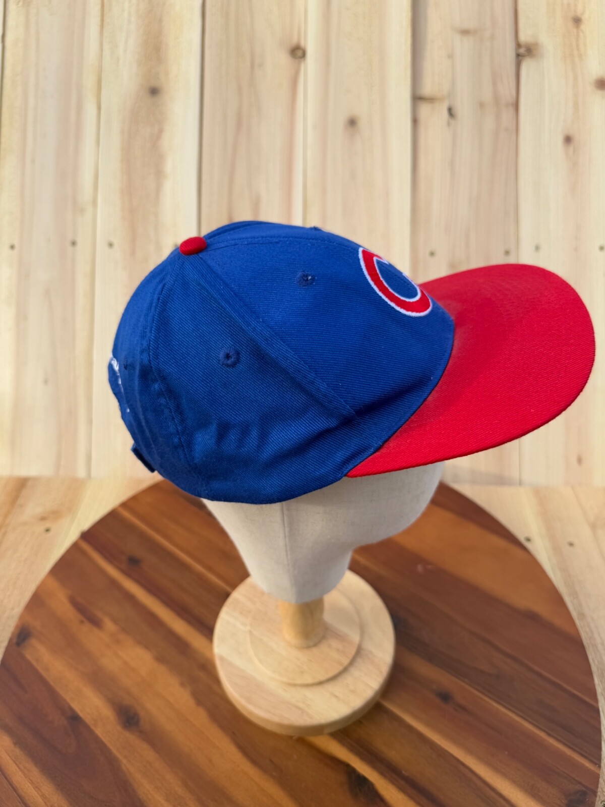 Chicago Cubs Flatbill Strapback Baseball Blue Cap Hat Red Bill Adjustable OSFM