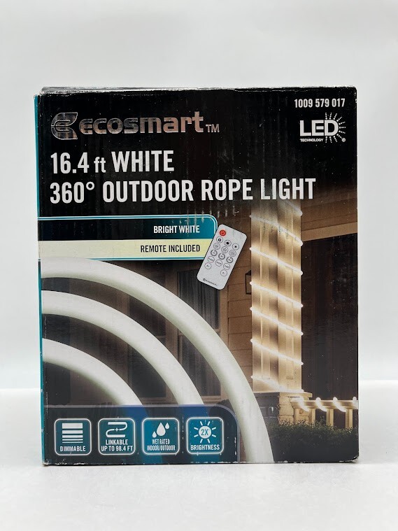 EcoSmart 16.4 ft. Plug-In Bright White LED 360° Outdoor Dimmable Linkable Light