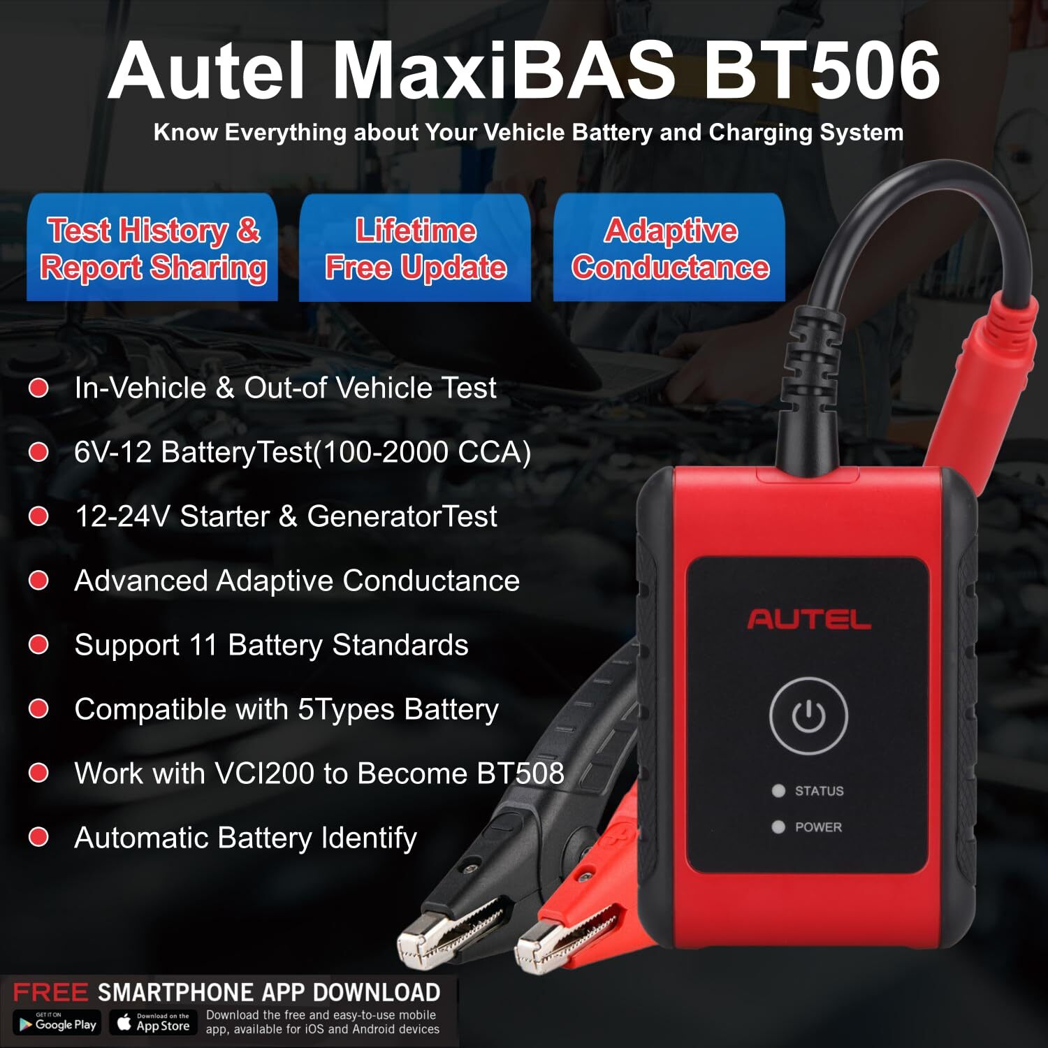 2025 New Autel MaxiBAS BT506 Auto Battery and Electrical System Analysis Tool