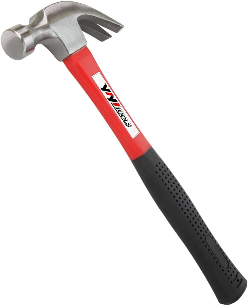 Claw Hammer with Fiberglass Handle – 16-Oz, Red and Black (YY-1-003)