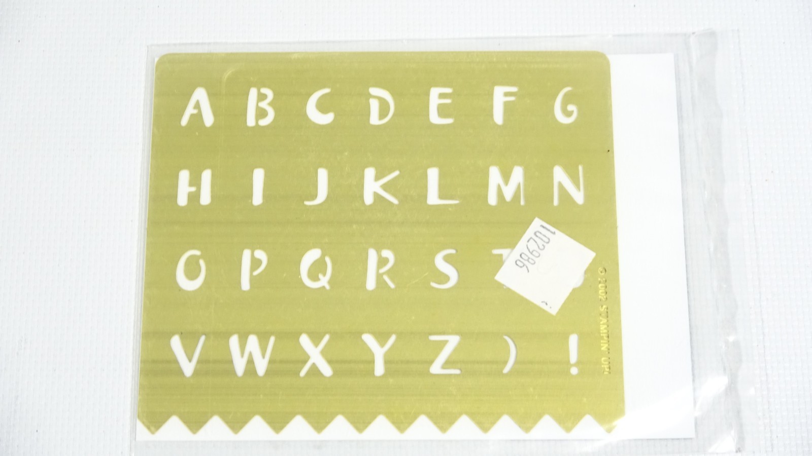 Letters - Alphabet- Stampin Up! Embossing Stencil Template - 2002