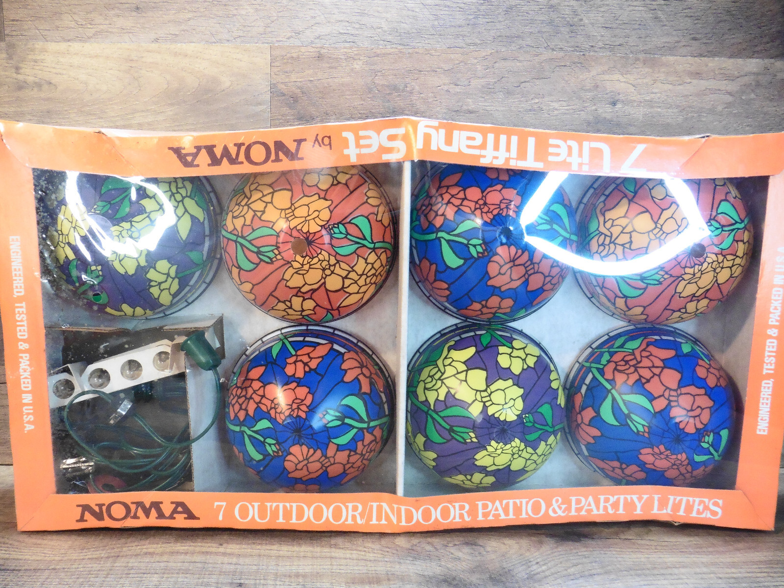 VIntage Noma 7 Tiffany Lamp Outdoor Patio Party Lights NEW Sealed NOS