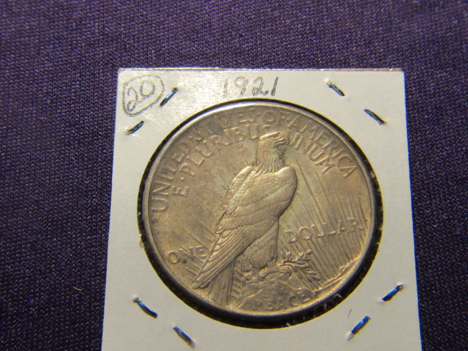 1921 Peace Silver Dollar in A.U. / UNC condition
