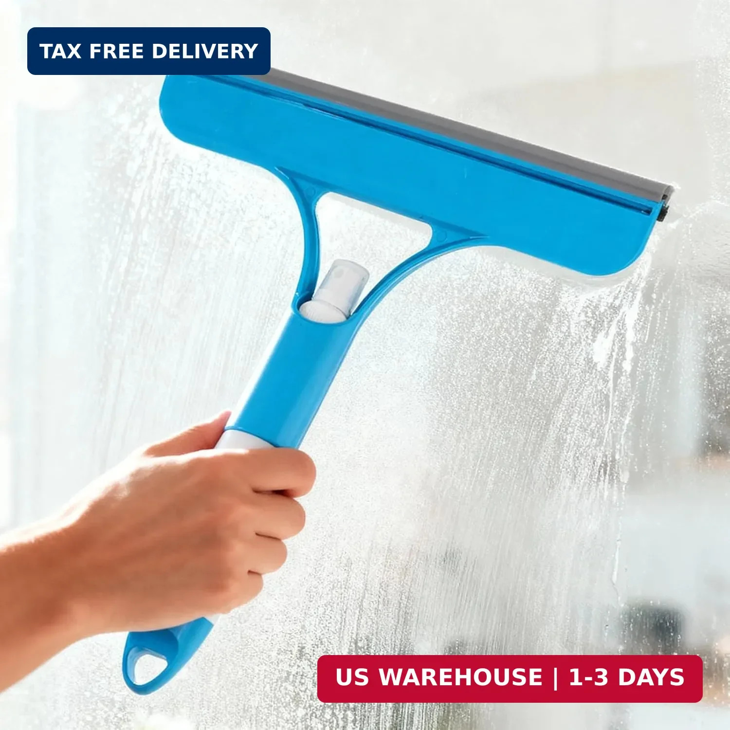 3 in 1 Window Cleaning Scraper with Sprayer, All-Purpose Squeegee for Shower Gla