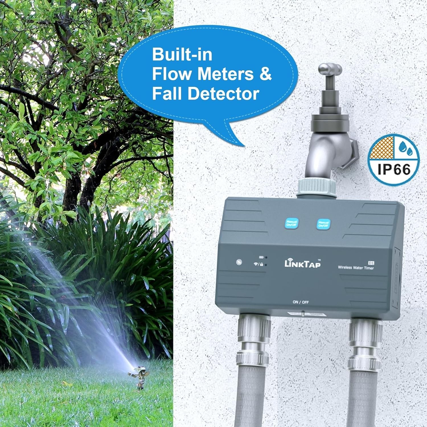Linktap D1 Smart Sprinkler Timer | Requires Gateway | 2-Outlet Water Timer for G