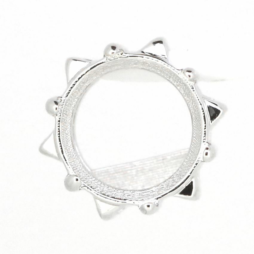 Sterling Silver Semi Mount Pendant Setting Round RD 10x10mm