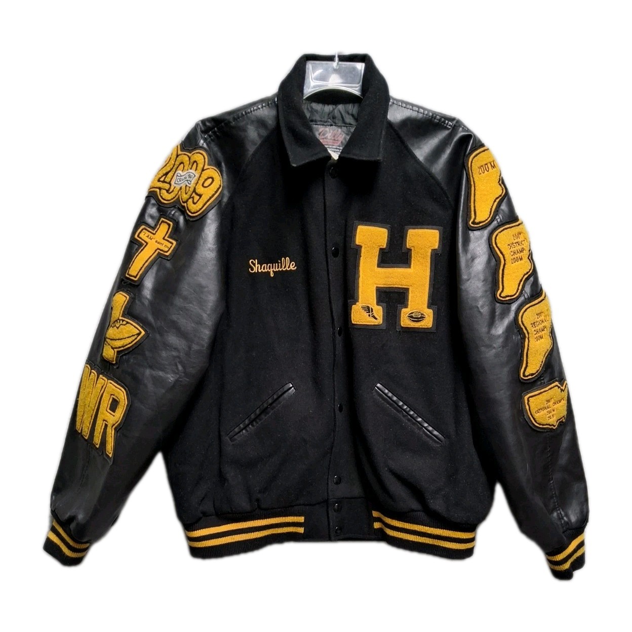 Shaquille Football Letterman Jacket Alief Hastings #1-XL Dilly Melton Wool Vtg