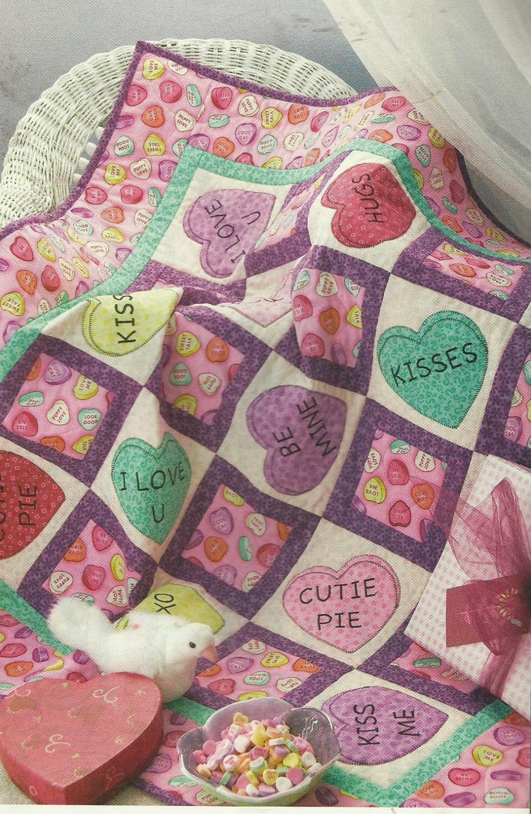 E0766 SWEETHEARTS WALLHANGING QUILT PATTERN/INSTRUCTIONS