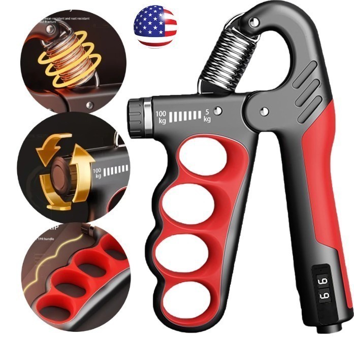 Adjustable Hand Grip Strengthener 5-100KG Hand and Forearm Trainer with Counter