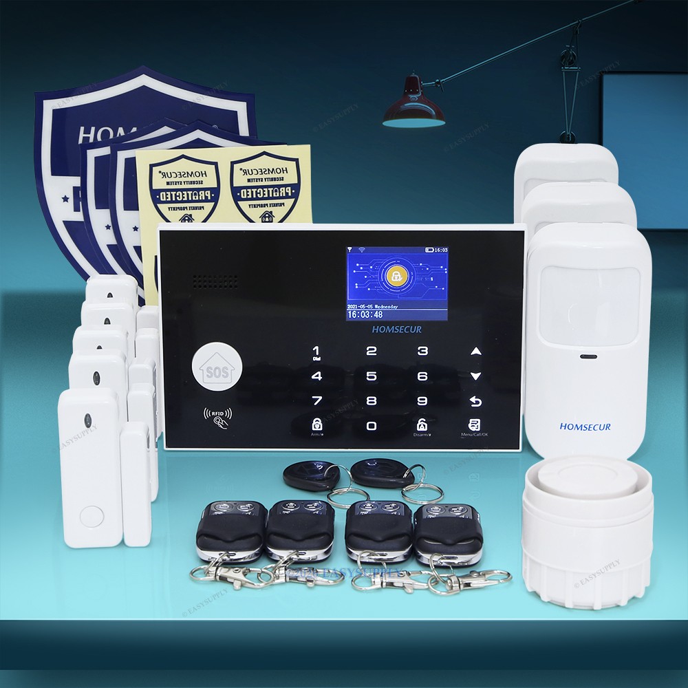HOMSECUR Wireless&Wired 4G WIFI Home Security Alarm System+PIR+5*Door Sensor