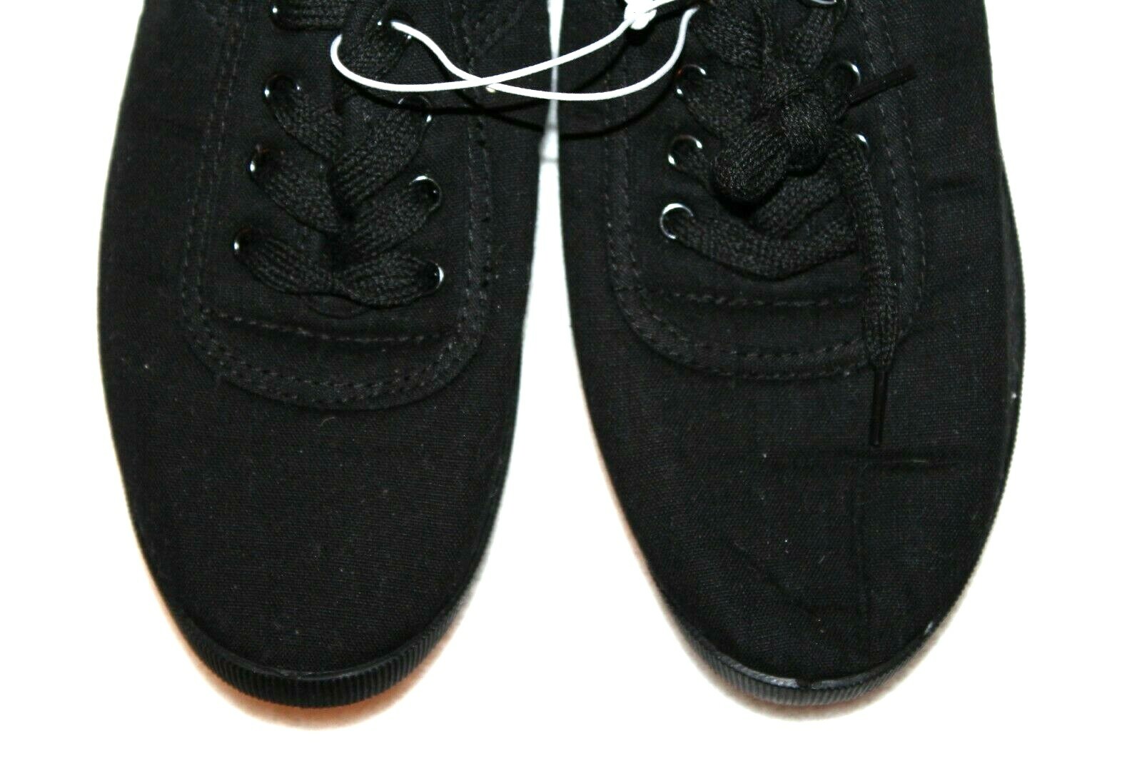 Basic Editions Women's Eavan Black Lace-Up Canvas Oxford Shoes Sneaker 6M-10M