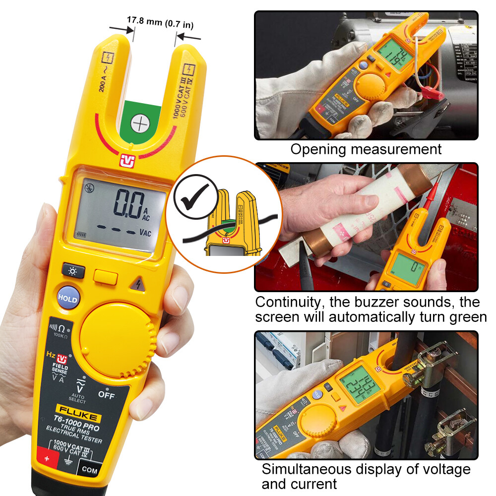 Fluke T6-1000 pro Electrical Tester Fieldsense 1000V AC/DC True RMS&Fluke case