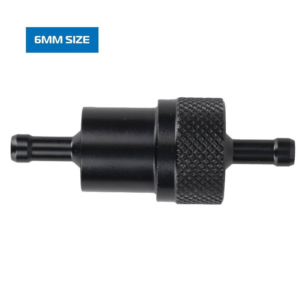 Oxford Motorcycle Alloy Fuel Filter 6mm CNC Aluminium Sintered Bronze Black