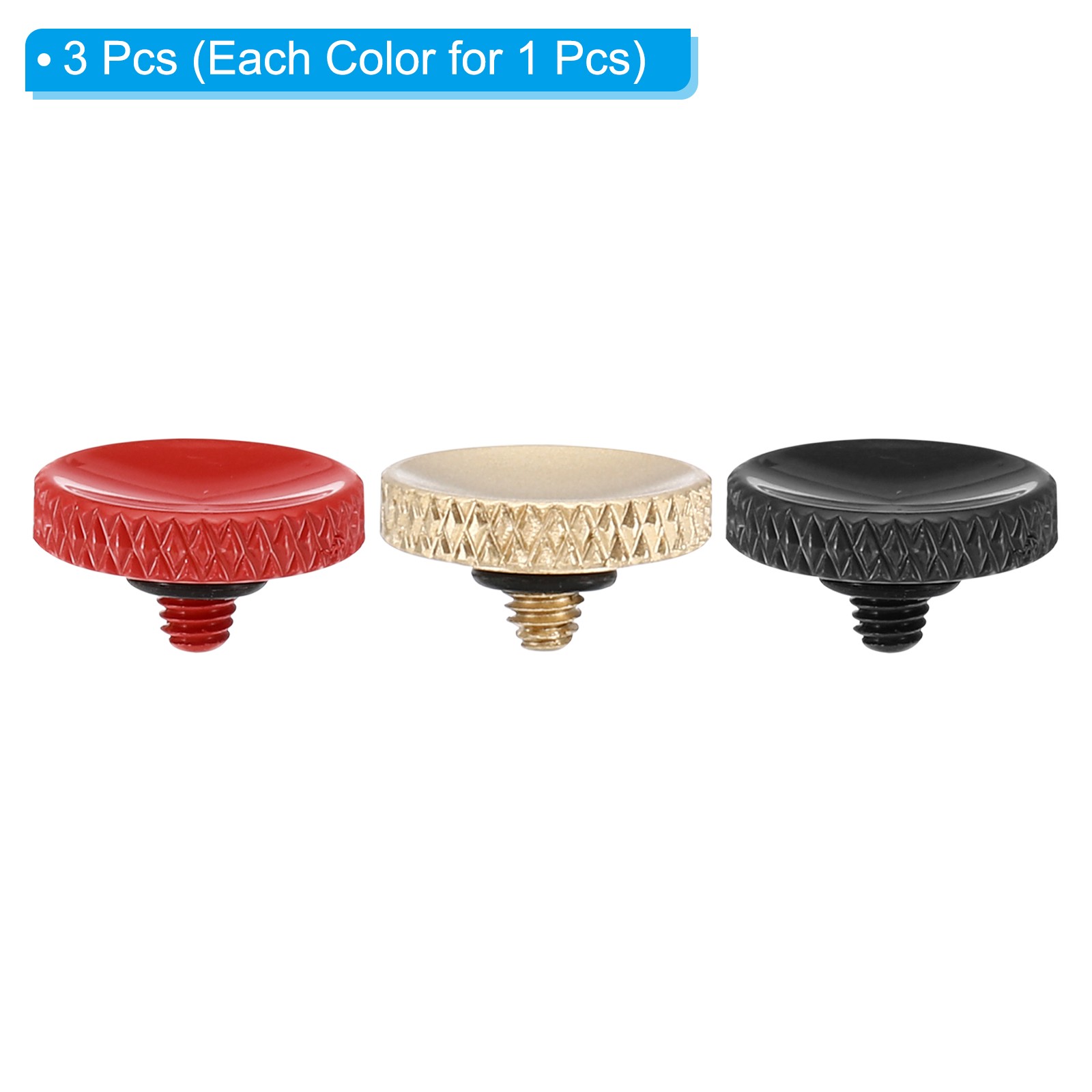 3 x Camera Shutter Button Shutter Release Button Knurled Red Matte Golden Black
