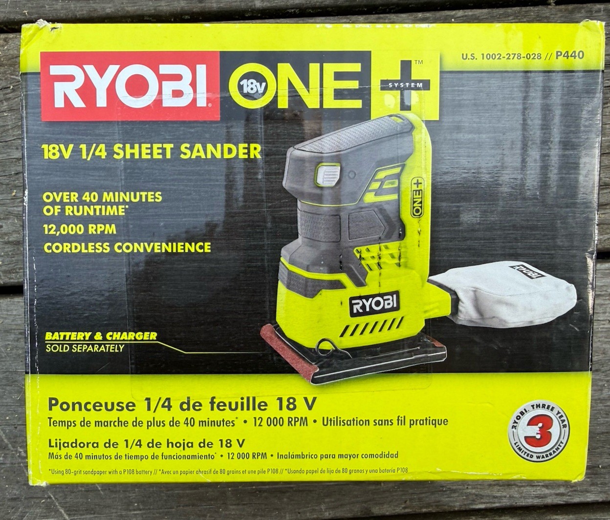 Ryobi P440 18V 1/4 inch Sheet Sander NEW IN BOX.