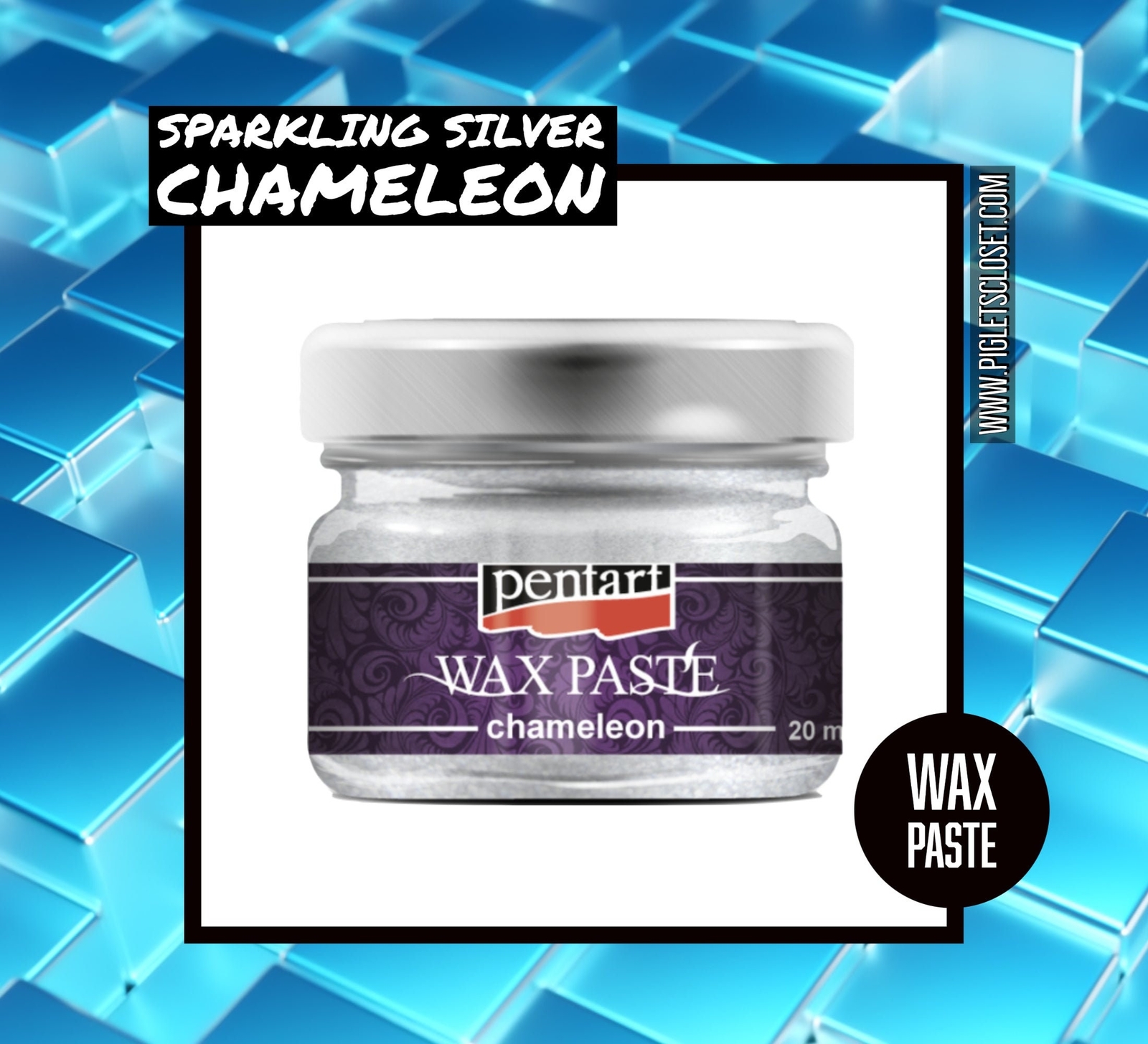 Sparkling Silver | Chameleon Wax Paste | Pentart Gilding Wax Metallic