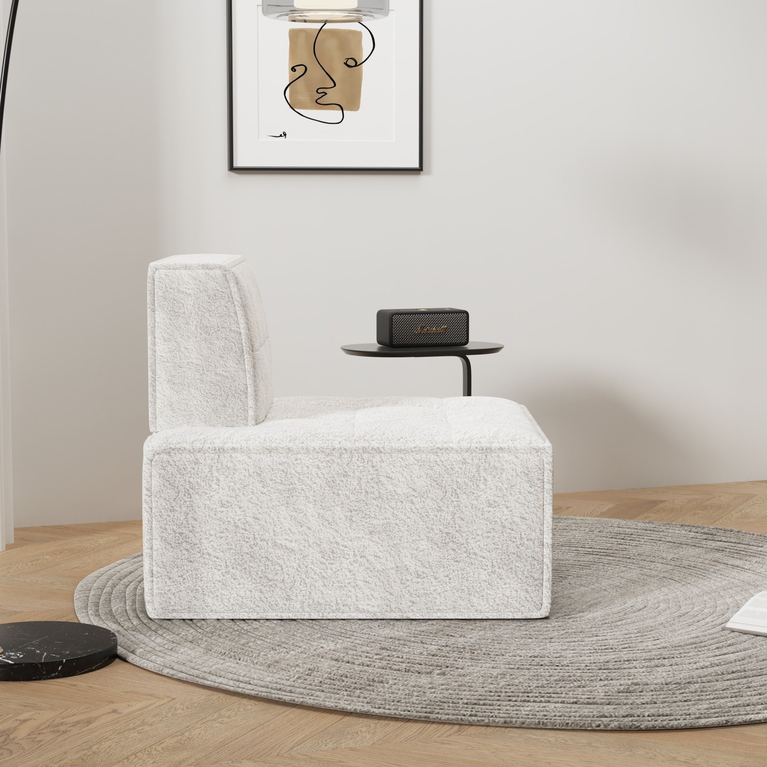 Modern Accent Chair Single Sofa Floor Sofa Armless Leisure Sofa Reading Chairs