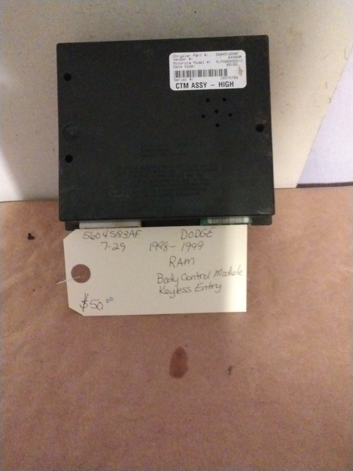 1998.5 1999 DODGE 2500 3500 SLT 5.9 OEM CTM CONTROL TIMER MODULE 56045183AF