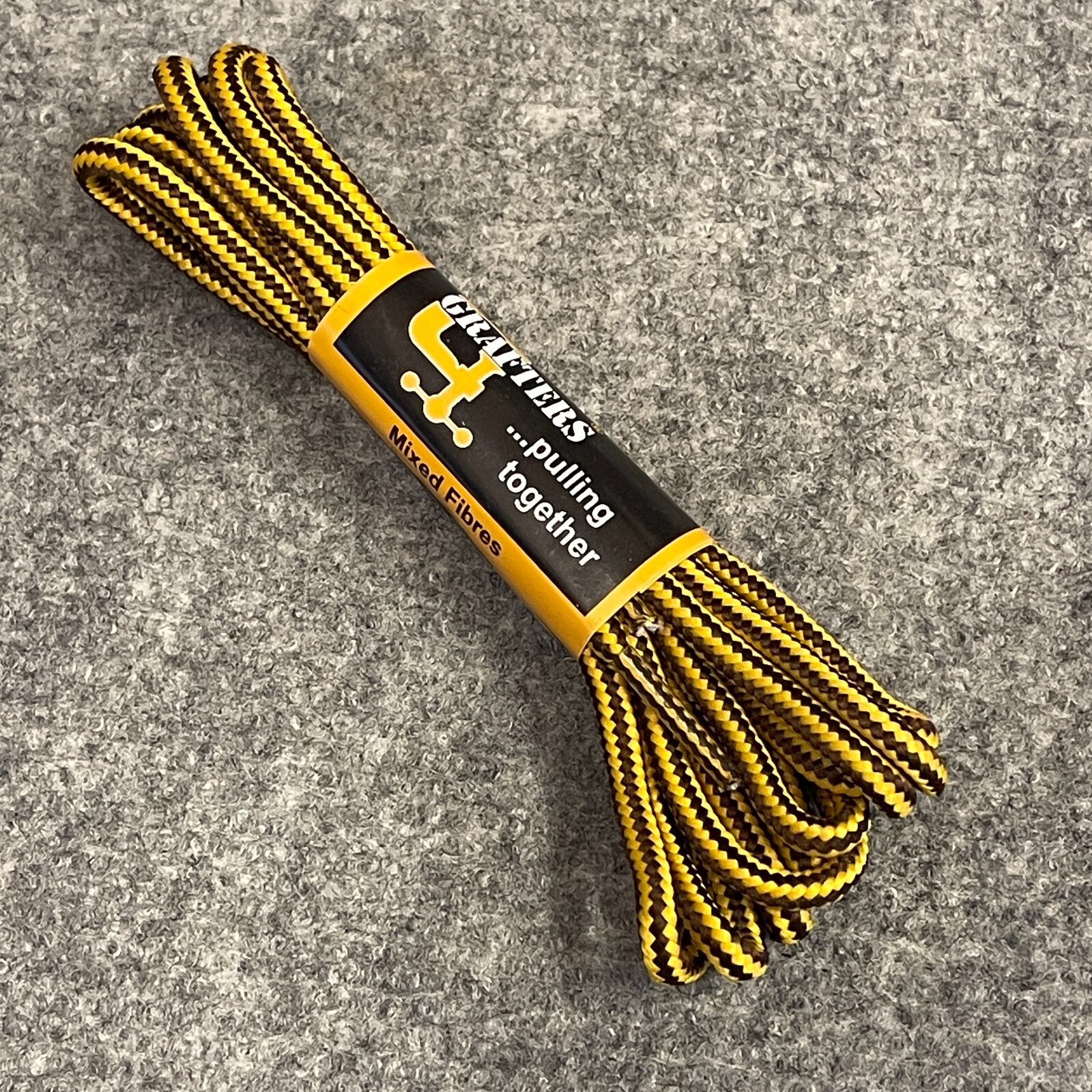 New Grafters Mixed Fibre 140cm Safety Boot & Hiking Shoe Laces, Yellow & Brown