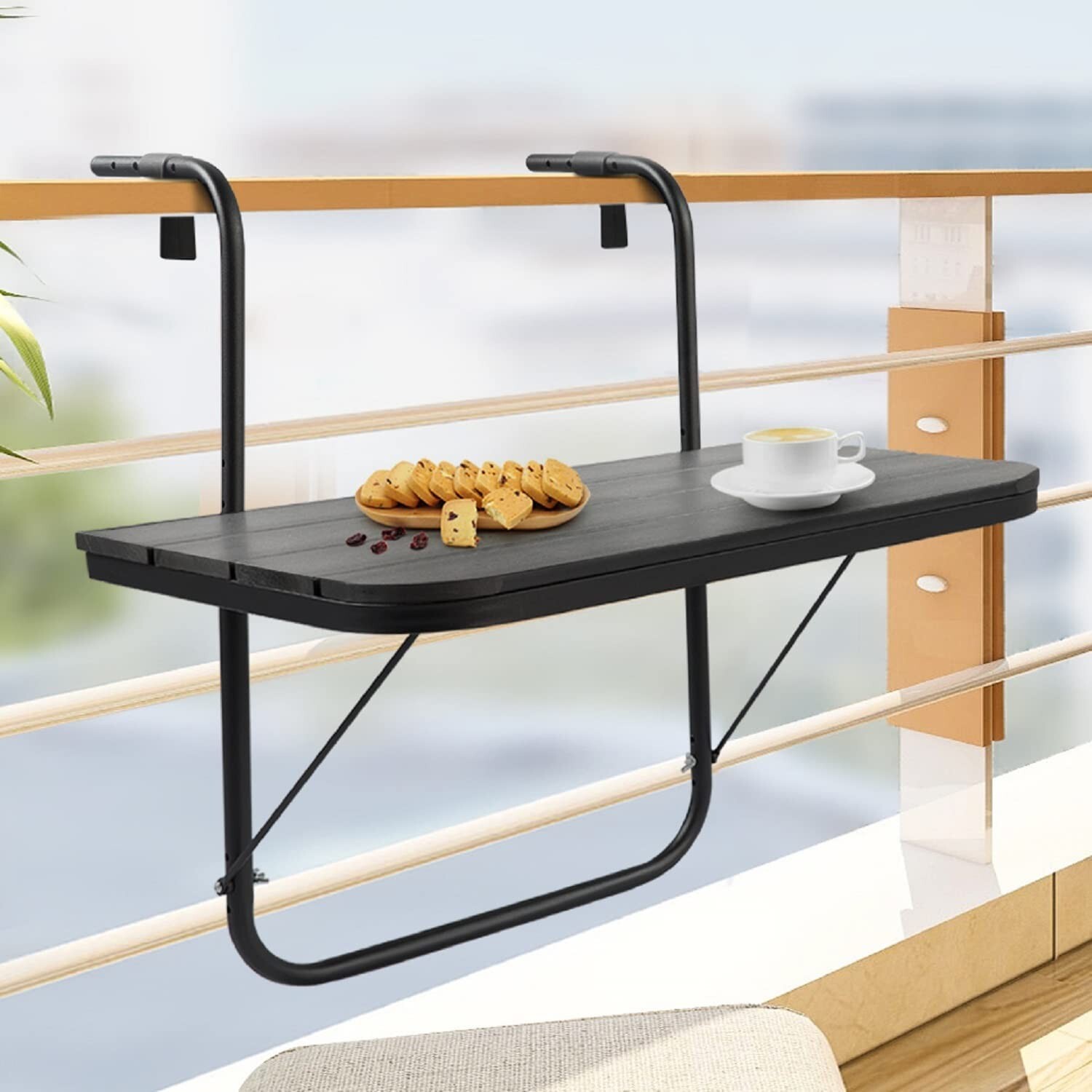 Patio Novagarden HANGING DECK TABLE SF2126 BLACK 23.6 X 15.7 ALL WEATHER