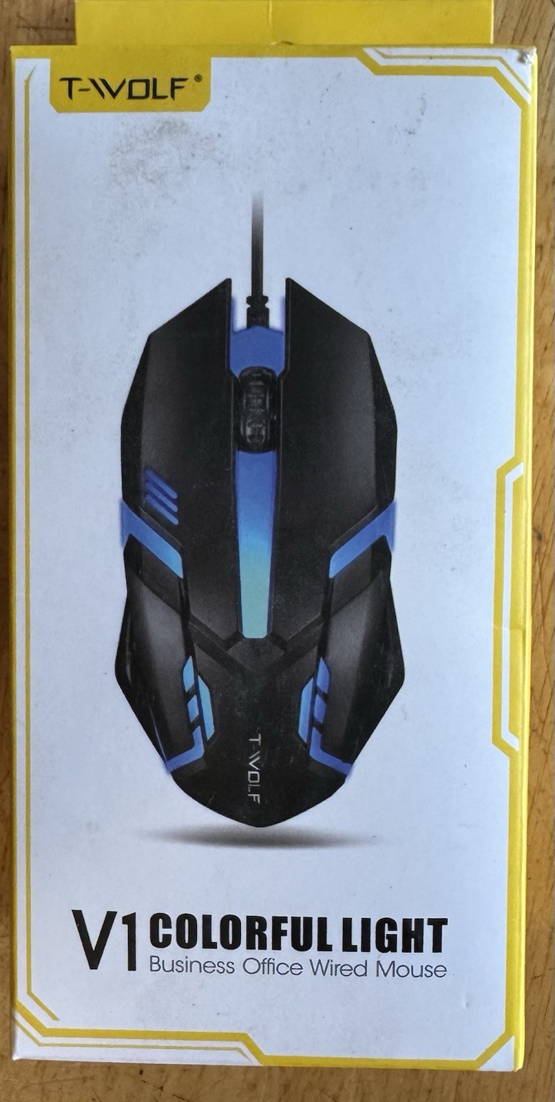 T-Wolf, V1 Colorful Light Business Office Wired Optical Mouse Stylish New
