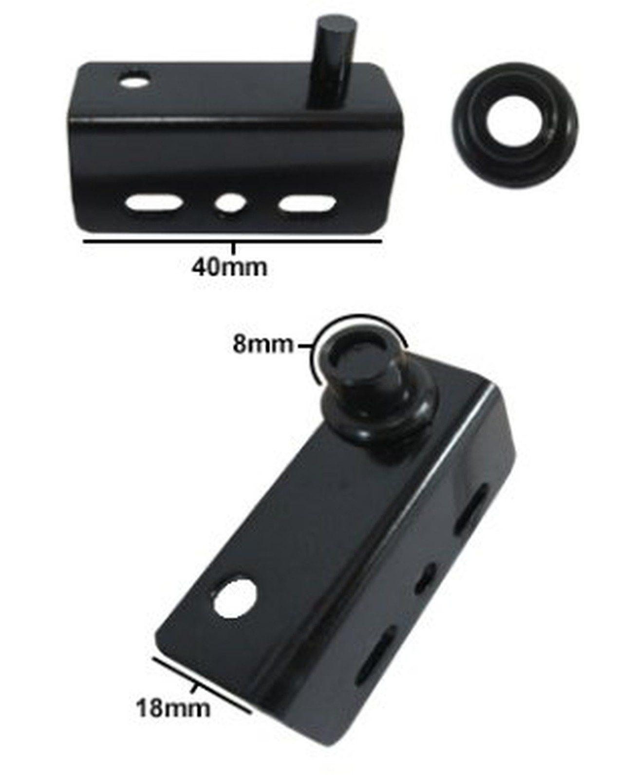 Black Pivot Hinges with Bushing Top and Bottom 2 Sets